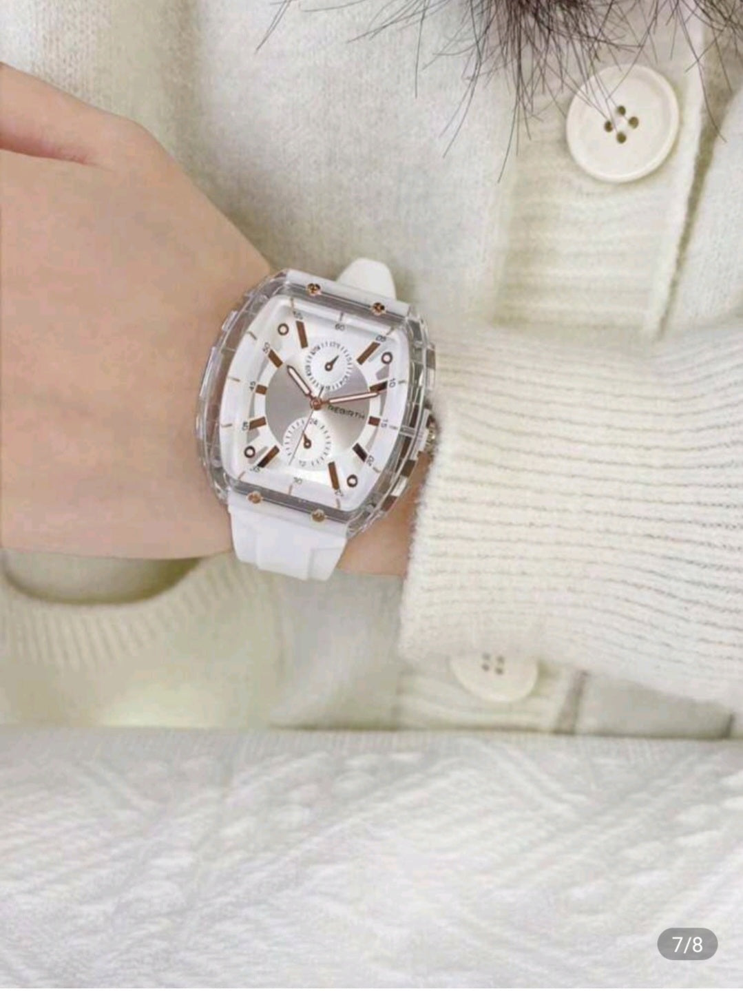 Ladies White Silicone Watch